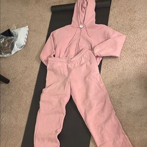 Aritzia Pink Hoodie and Sweatpants Set